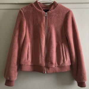 Faux-Fur Bomber Style Jacket